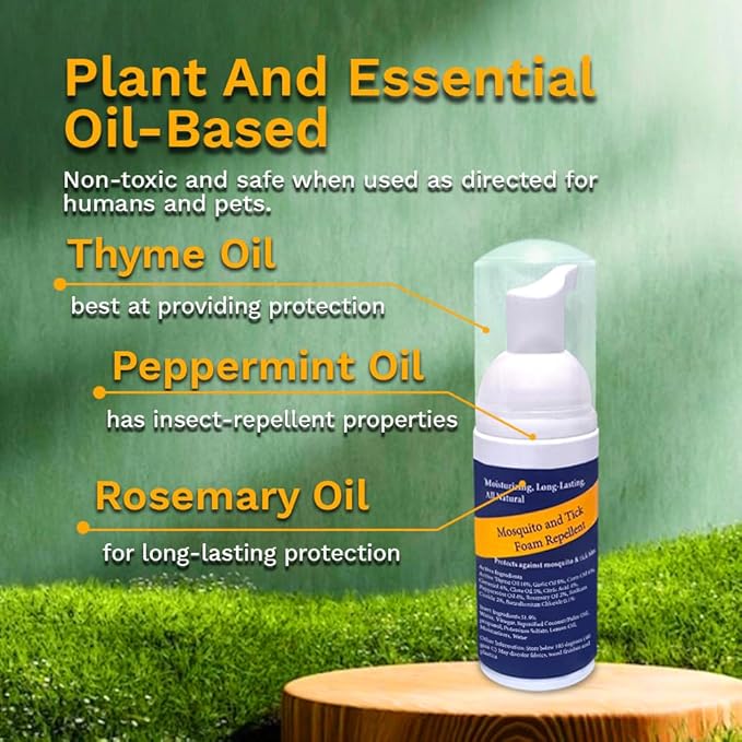 Natural Mosquito Repellent, Tick Gnats and Chiggers Repellent Spray Foam (1)