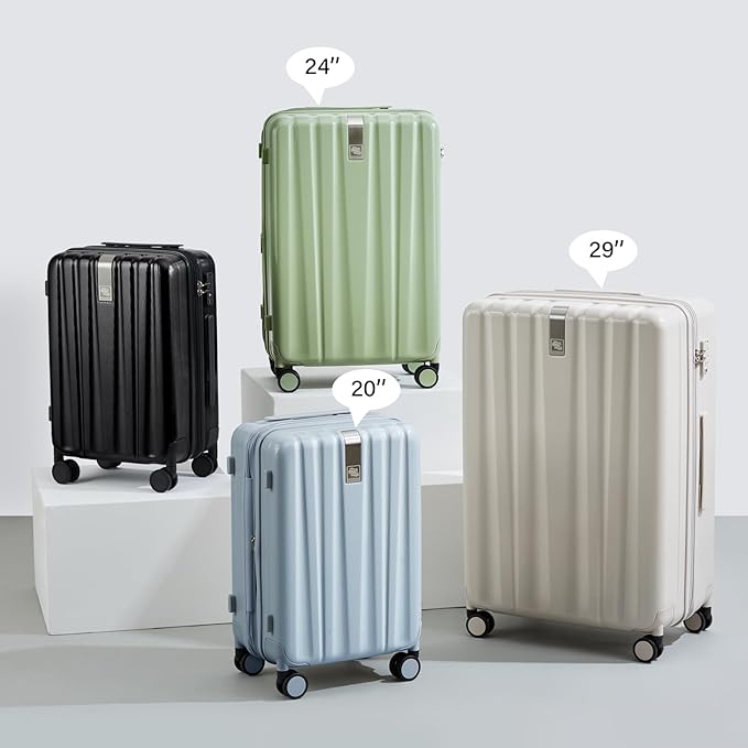 Hanke Expandable Hard Shell Luggage Sets 2 piece Carry On Luggage with Wheels Suitcases Lightweight Checked Travel Luggage Rolling Large Suitcase Travel Luggage Bag Woman Men 20/29 Inch(Gray)