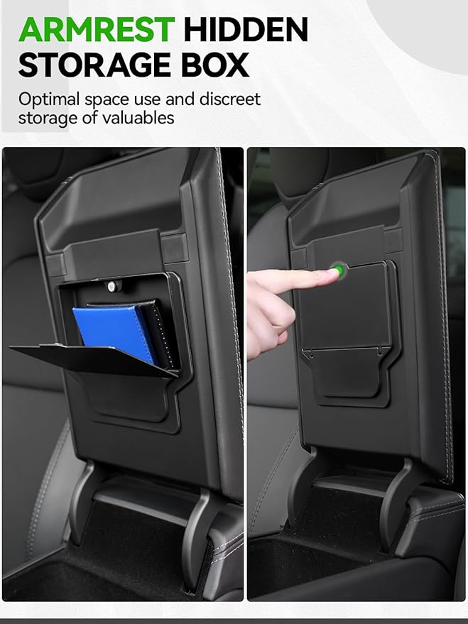 10PCS Center Console Organizer Tray for 2025 2026 Tesla Model Y Juniper Accessories, Under Seat Storage Armrest Hidden Storage Box Cup Holder Charger Pad for Tesla Model Y Juniper