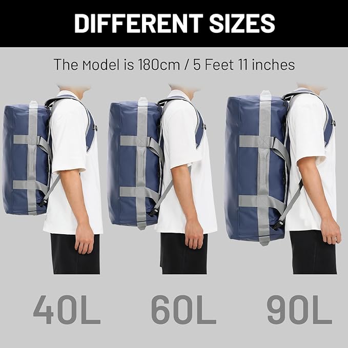 MIER Water Resistant Backpack Duffle Heavy Duty Convertible Duffle Bag with Backpack Straps for Gym, Sports, Travel