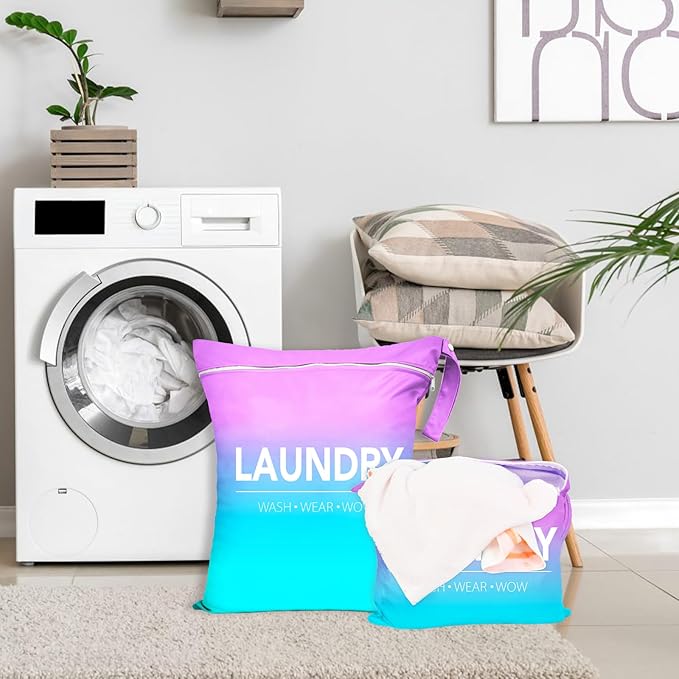 2 Pcs Large Travel Laundry Bag Waterproof Wet Dry Bag Washable Dirty Clothes Bag Bathing Suit Workout Bag for Gym Clothes Laundry Wet Clothes Swimming Yoga