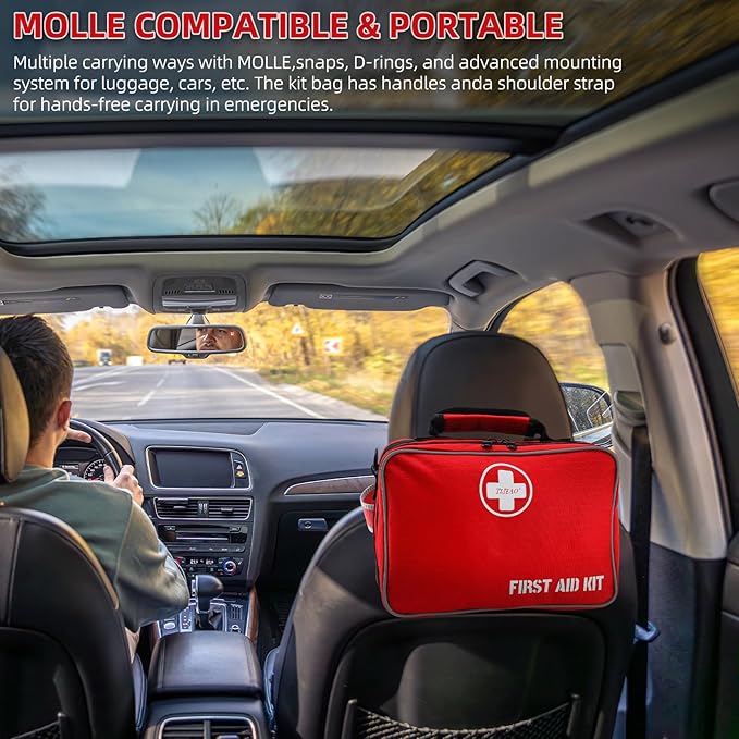 Comprehensive Premium 430 Piece Emergency First Aid Kit, Large Medical Kits for Home, Car, Camping, Travel, Hiking, Truck, Sports & Outdoor Emergencies, Businesses & Home Medical Supplies