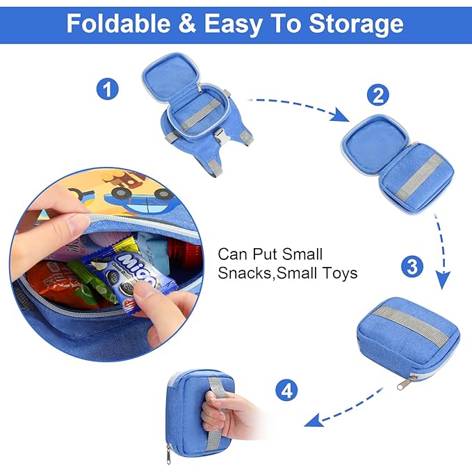 Accmor Toddler Harness Leash + Reflective Anti Lost Wrist Link, Cute Car Kids Back Pack with Hand Strap Collapsible Child Walking Restraint Belt Tether Hold Baby Boys Close for Outdoor Travel