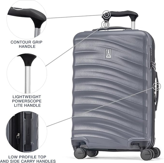 Travelpro Maxlite Air V2 Hardside Expandable Carry on Luggage, 8 Spinner Wheels, Lightweight Hard Shell Suitcase, TSA lock, Shadow Grey, Carry On 21-Inch