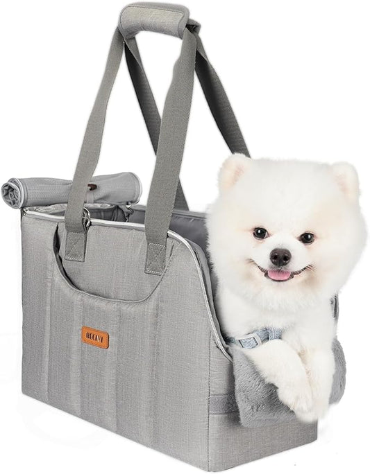 Dog Purse Carrier for Small Dogs Cats Rabbits Up to 13lbs, Lightweight Pet Sling Carriers with Crossbody Strap, Portable Puppy Soft Sided Tote Bag Carrier for Vet,Hiking,Travel Gray