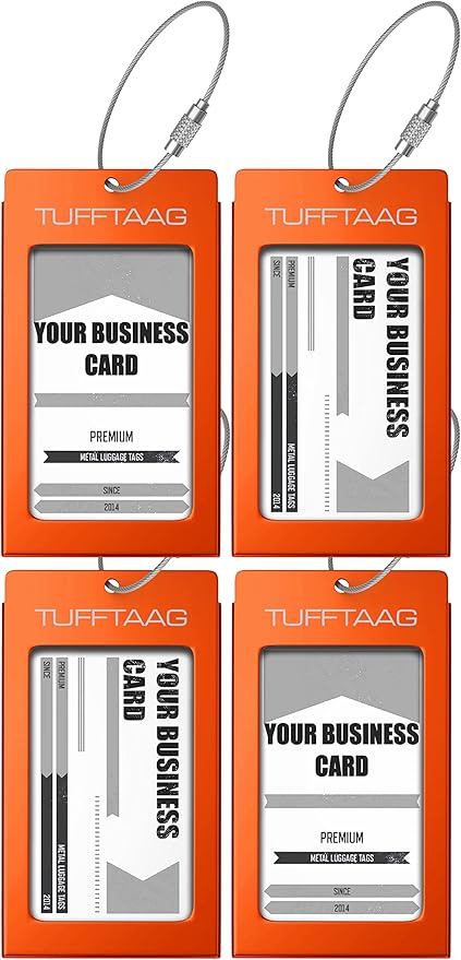 Luggage Tags Business Card Holder by TUFFTAAG - Durable Travel ID Bag Tag in Multiple Color Options, Perfect for Suitcases, Backpacks, and Carry-Ons, Easy Identification, Secure and Stylish