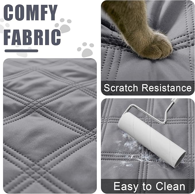 Smiry Waterproof Dog Bed Cover Blanket 40x80, Soft Reversible Pet Blanket, Washable Leakproof Cats Dogs Couch Cover for Sofa, Couch, Furniture, Lattice, Grey/Dark Grey