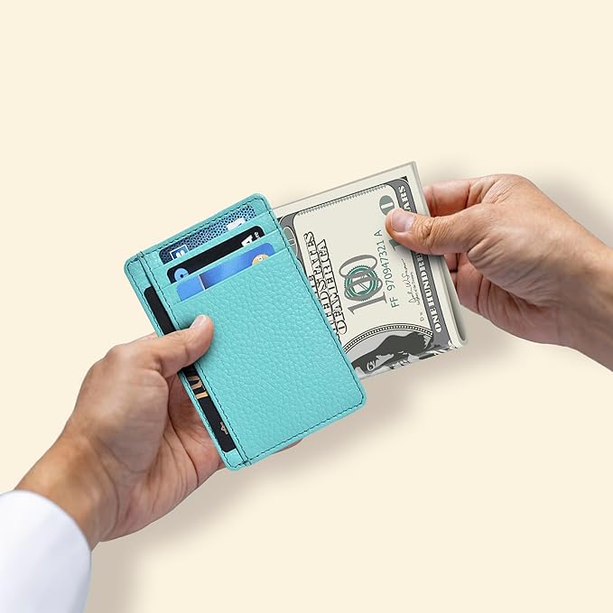 Oak Leathers Leather Slim Minimalist Wallet for Men & Women RFID Front Pocket Leather Card Holder Wallets