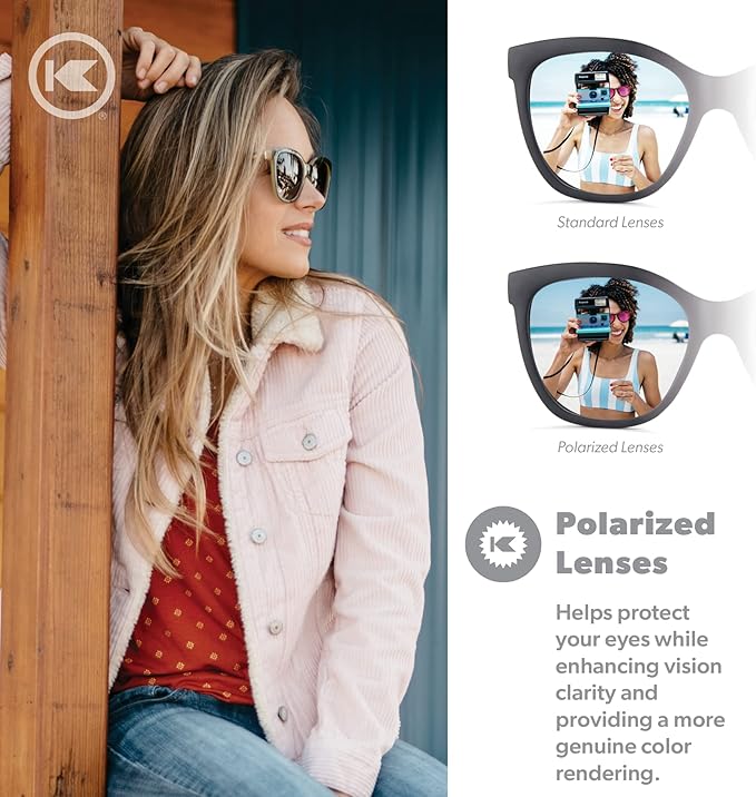 Knockaround Deja Views Polarized Sunglasses for Women - Impact Resistant Lenses & Full UV400 Protection