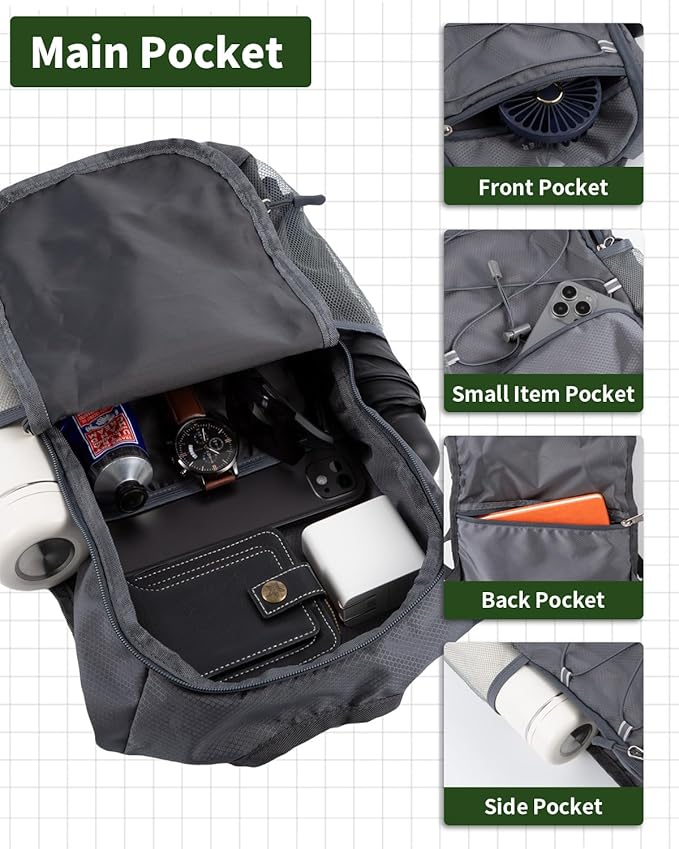 15L Lightweight Packable Hiking Backpack Water Resistant Foldable Daypack for Hiking Travel Cycling Outdoor Sports