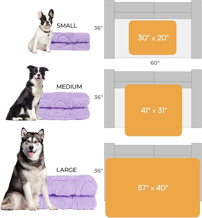 Luciphia Small Dog Blanket Washable Pet Bed Cover Soft Fluffy Puppy Blanket with Premium Fleece 300GSM Cozy Calming Cat Blankets for Indoor Cats Light Purple 41x31 inch