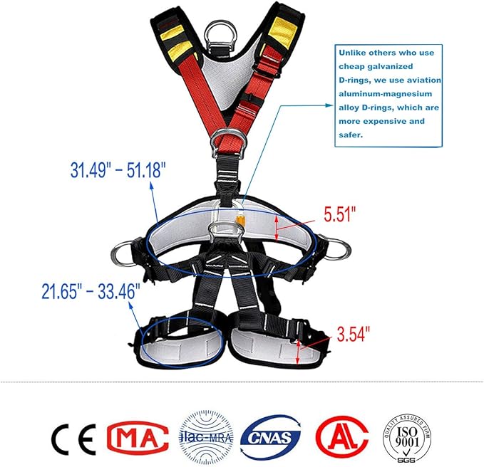 HeeJo Climbing, Safety Safe Seat Belt for Outdoor Tree Climbing, Outward Band Expanding Training Large Size,Climbing Gear