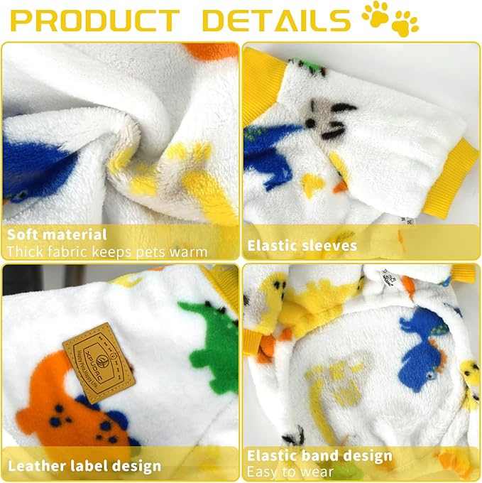 XPUDAC Dog Pajamas Fleece Dog Sweaters for Small Medium Dogs Girl Boy Soft Warm Pet Clothes for Doggie Winter Christmas(Large)