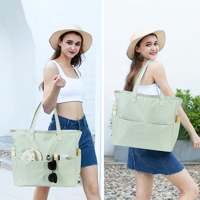 Beach Pool Bags Tote for Women Ladies Large Gym Tote Carry On Bag With Wet Compartment for Weekender Travel Waterproof