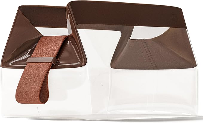 Cadence Parcel - Clear Kit with Magnetic Closure - Durable and Leak-Resistant Travel Toiletry Kit - TSA-Compliant & Modular Design - Hygiene Bag for Travel Essentials - 1 Qt - Chestnut