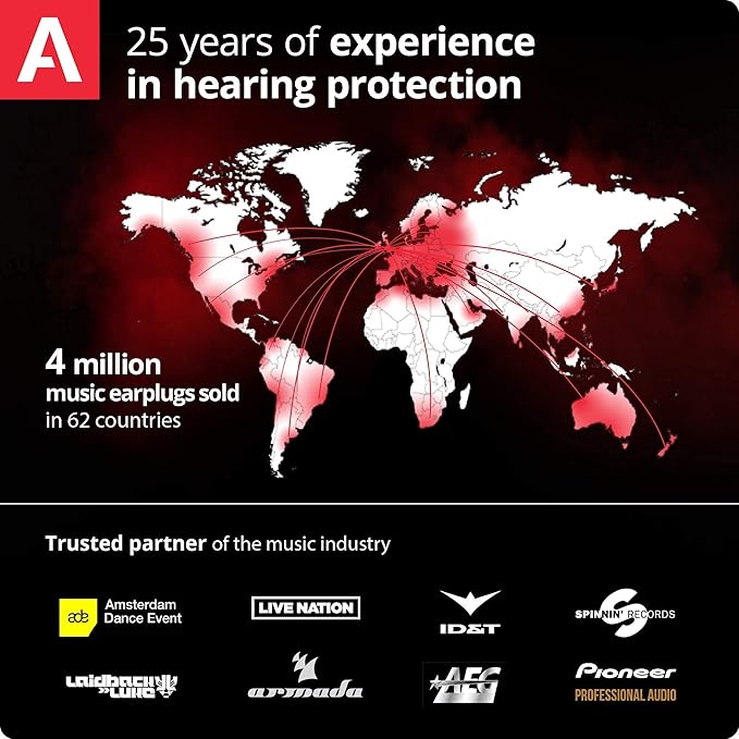 Alpine MusicSafe - High Fidelity Earplugs for Musicians - 2 Interchangeable Filter Sets: 19 & 22 dB - Professional Musician Hearing Protection - Transparent