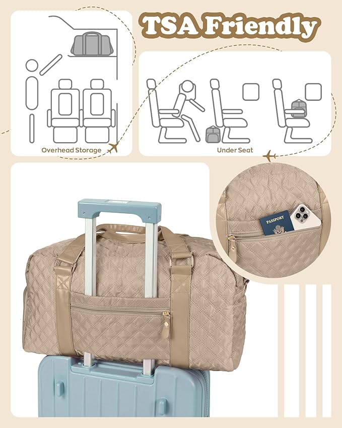 Elilier Initial Duffle Bag for Travel Women Girls Gift: Personalized Weekender bags, Dance Cheer bag Sports for Girl, Kid Gymnastics Bags, Birthday Gifts for Women Girls Kids Teens Mom Teacher