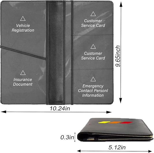 Leather Car Registration and Insurance Cards Holder, Vehicle Glove Box Car Organizer Documents License Compatible with Toyota 4Runner Tacoma Tundra Auto Interior Accessories