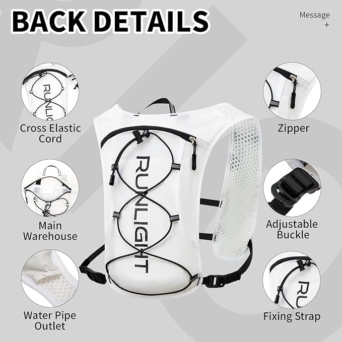 Running Vest for Women Men Lightweight Hydration Backpack Pack with 1.5L Water Bladder Bag Hydro Daypack for Hiking,Trail,Skiing,Camping,Cycling,Race,Marathon