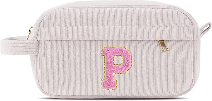 Pocmimut Graduation Gifts for Girls,Personalized Preppy Makeup Bag Cosmetic Bag Toiletry Bag Gifts for Teen Girls Gifts Trendy Stuff,P