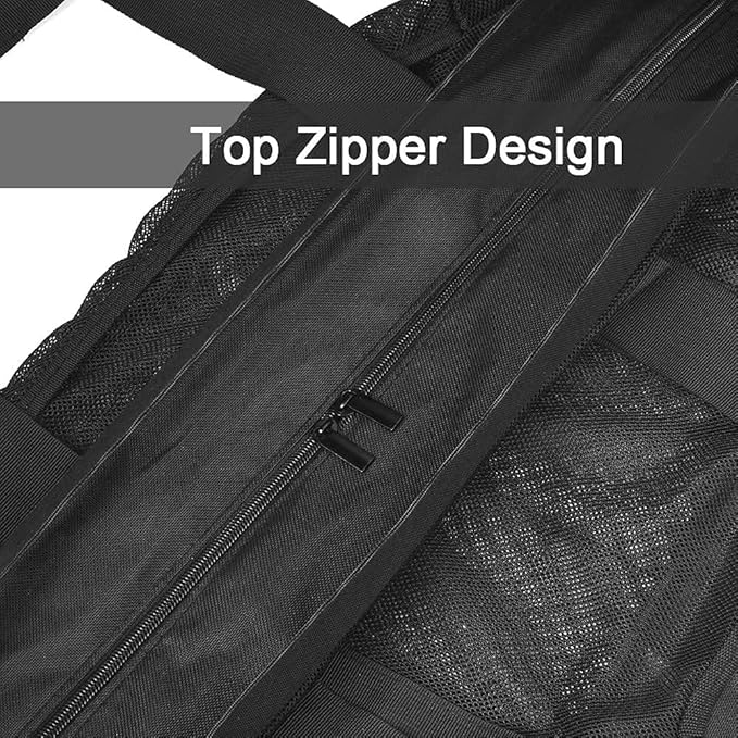 Extra Large Beach Bag Mesh Tote with Zipper and Pockets Ideal for Your Family Cruise/Beach Vacation Essentials