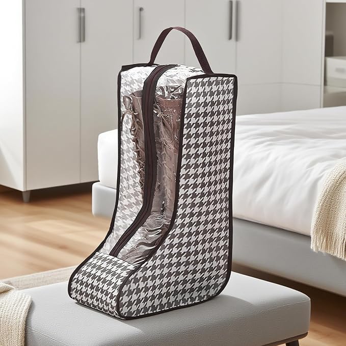 4 Pack Boot Bags for Cowboy Boots Storage Organizer Tall Style, Portable Travel Shoe Bags Protector Box Organizer with Handle for Cowboy Shoes, Dustproof Tote for Packing Travel and Daily Use
