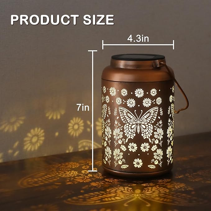 Gifts for Women Men Mom, Butterfly Solar Lights Outdoor Waterproof, Mothers Day Gifts Decoration Outside for Outdoor, Yard, Lawn, Balcony Garden Decor Butterflies Solar Lantern