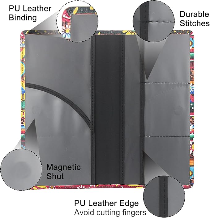 Premium Car Registration & Insurance Card Holder with Magnetic Shut, Vehicle Glove Box Car Organizer - For Documents, Cards, License (Sunflower A)