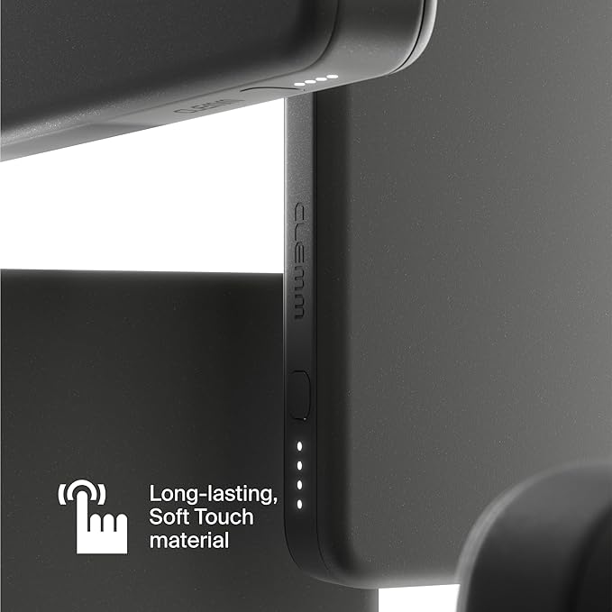Clemm Portable Charger 10,000mAh Dual Port (USB-A, USB-C), Graphite