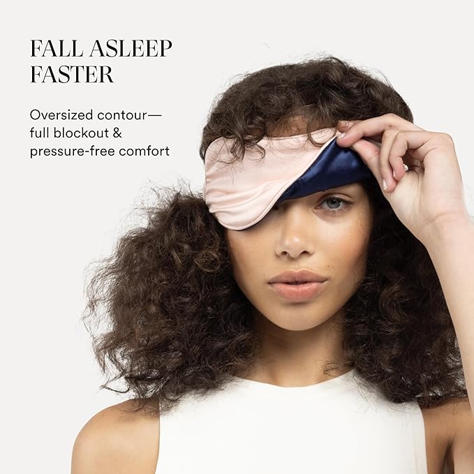 Clementine Sleepwear Essentials Organic Ballet Pink Sleep Mask | Oversized Contoured Eye Mask with Bamboo and Silver Ion Silk for Sensitive Skin and Restful Sleep