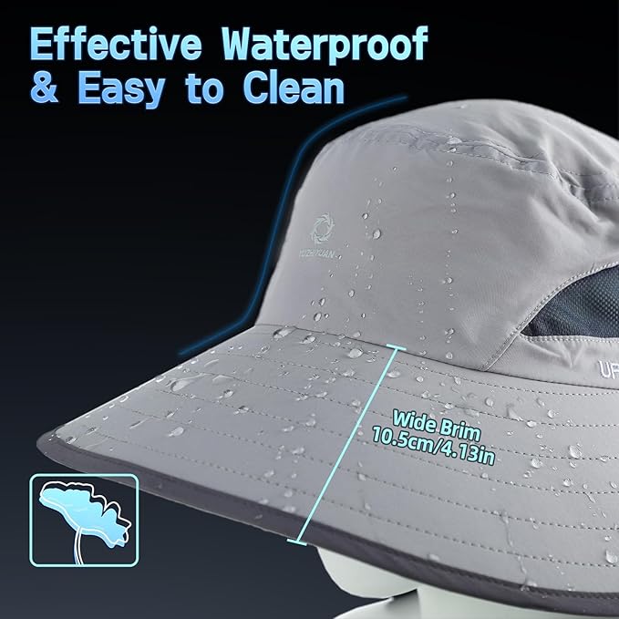 UPF 50+ Sun Hats for Men Women, Wide Brim & Face Neck Flap Fishing Hat, UV Protection Summer Hat for Fishing Hiking Outdoor