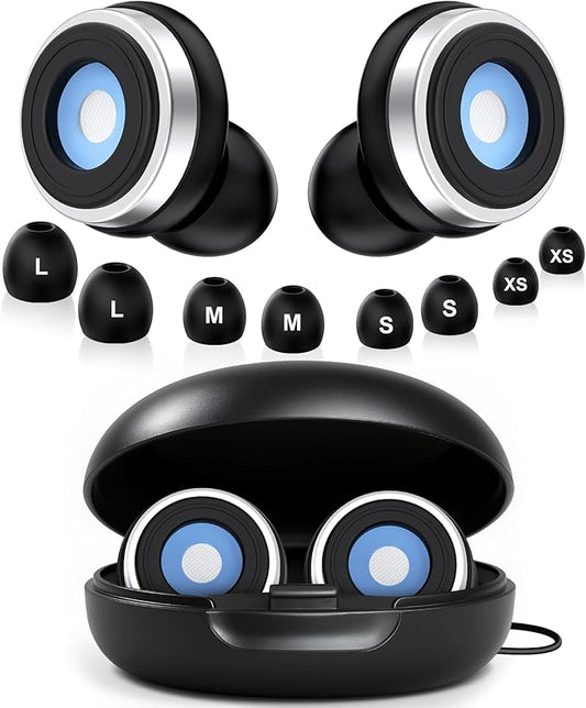 Jiaao Ear Plugs for Sleeping, 45dB Noise Canceling Reusable Silicone Ear Plugs,8 Eartips with Portable Box, Perfect for Concerts,Snoring, Study, Sleep and Travel