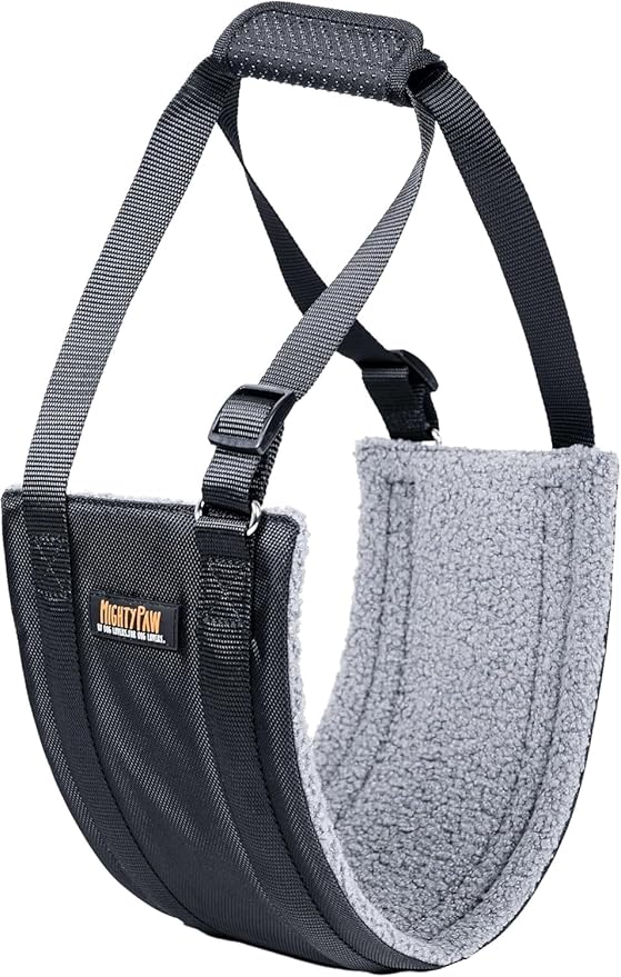 Mighty Paw Dog Lift Harness - 60-100 lbs Dog Hip and Hind Leg Support Sling - Comfortable Assistance for Elderly or Injured Pets with Hip and ACL Brace - Back Support Harness Carrying Sling - Large