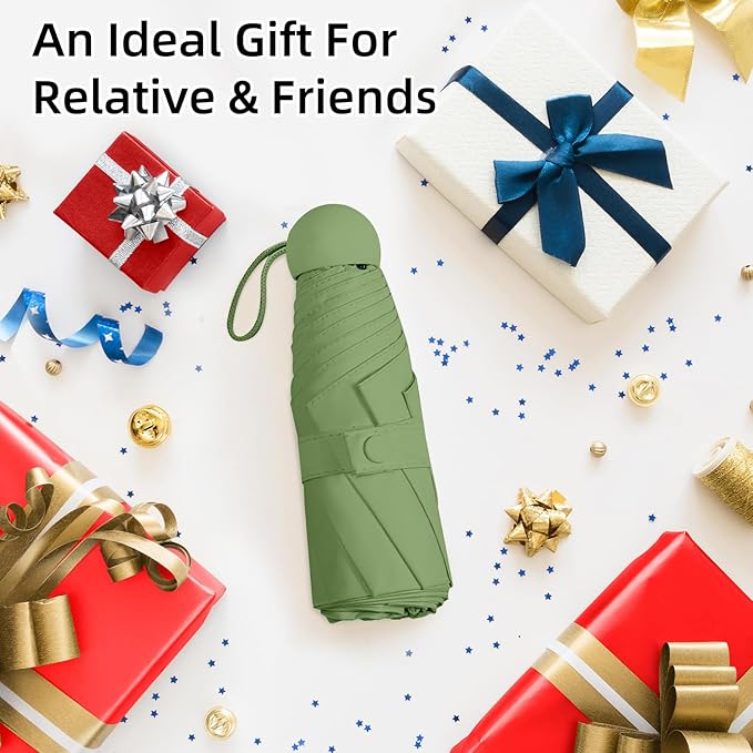 Travel Mini Compact Folding Umbrella with Case - UV Sun & Rain Protection, Lightweight Portable Pocket Umbrella for Women Men Kids, Fits Purse Backpack