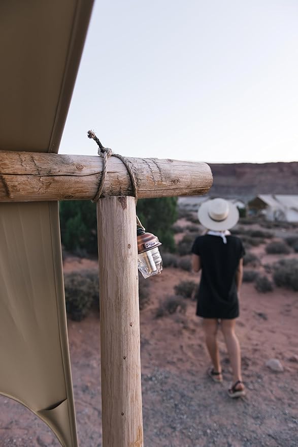 Barebones Beacon Hanging Light – Copper, Rechargeable LED Camping Lantern with Adjustable Brightness – Weatherproof Vintage-Style Hanging Lantern for Outdoor Adventures and Year-Round Use