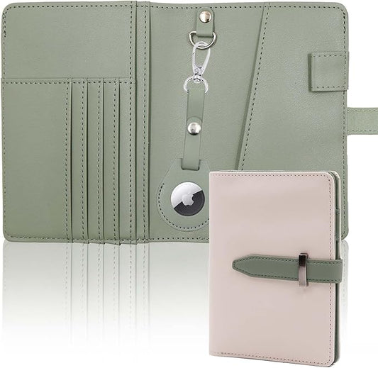 Deziliao Passport wallets, Mulit-purpose RFID Blocking Passport Holder AirTag Wallet, Travel Wallet（Cream white）