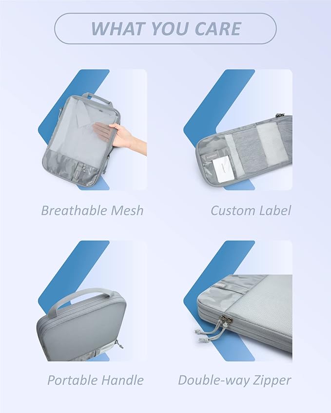 BAGSMART 6 Set /4 Set/2 Set Compression Packing Cubes for Travel, Lightweight Luggage Organizer Bags, Durable Space Saver Bags Travel Essentials