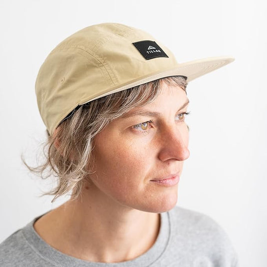 Tillak Wallowa Camp Hat, Lightweight Nylon 5 Panel Cap with Snap Closure