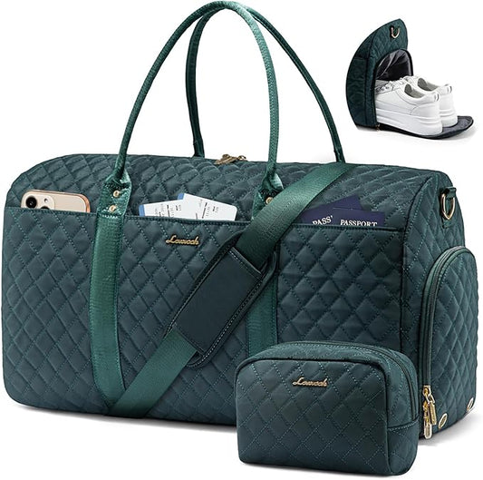 LOVEVOOK Travel Duffle Bag,Weekender Bags for Women Overnight Bag with Shoe Compartment, Carry on with Toiletry Bag,Duffel Bag with Wet Pocket,Hospital Bags for Labor and Delivery