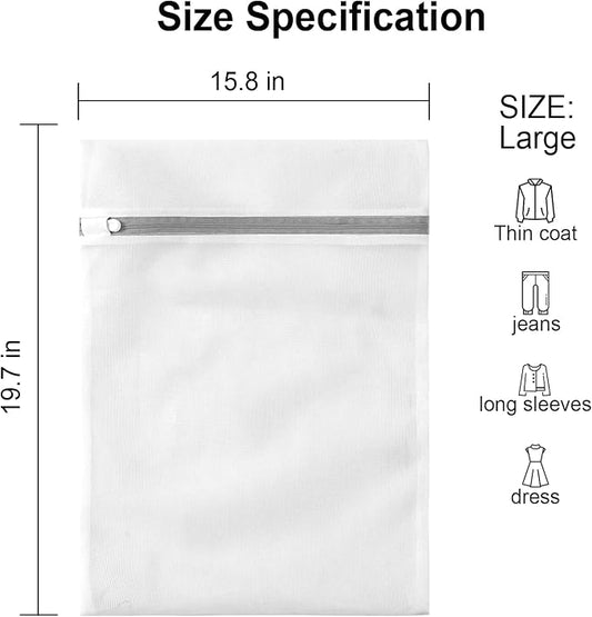 3 Pack Large Mesh Laundry Bags by MDSXO- Fine Durable Lingerie Delicates Bag for Washing Machine 16 * 20 inch [3 Pack]