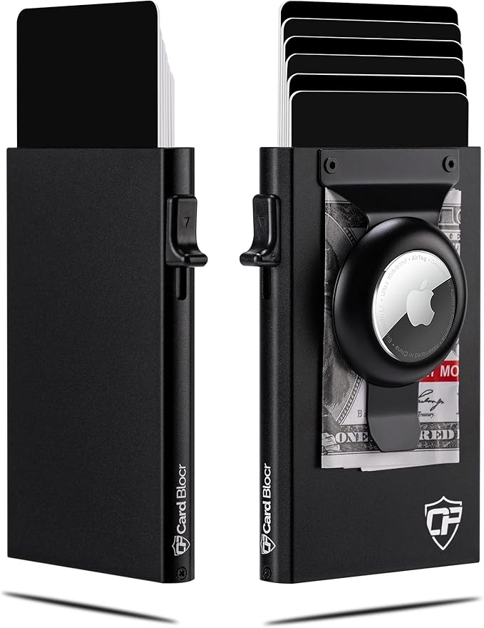 Conceal Plus Slim Minimalist Pop Up Wallet for Men, Money Clip Airtag Smart RFID Blocking Credit Card Holder, Front Pocket Carry Theft Proof Travel Wallet 4-6 Card Capacity (Airtag NOT Included)