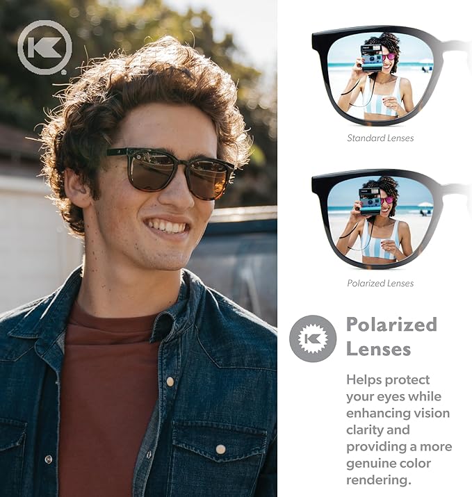 Knockaround Paso Robles Polarized Sunglasses for Women & Men - Impact Resistant Lenses & Full UV400 Protection