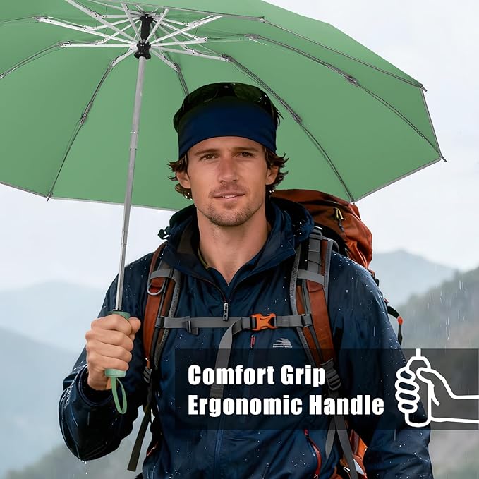 Large Windproof Travel Umbrella, Portable Reverse Folding Car Umbrella, Compact Inverted Design with Waterproof Canopy, Automatic, 10 Durable Ribs, 45.6/13 Inch, Fits Backpack