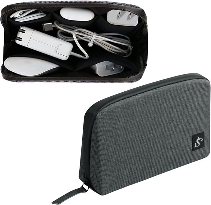 Electronic Organizer Travel Case – Waterproof Cable Bag for Cord, Charger, Hard Disk, Power Bank – Small Tech Storage for Travel, Backpack, Business Trip, Airplane