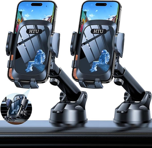 2025 Ultimate Car Phone Holder【80+LBS Strongest Suction & Military-Grade】 Universal Cell Phone Holder Truck Car Mount for Dashboard Windshield Air Vent for iPhone 17 16 Pro Max 15 Samsung 2pcs,Blue