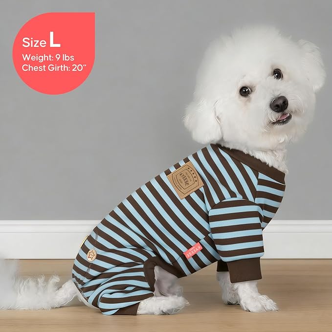 KYEESE Dog Pajamas, Comfy Doggie PJS Puppy Clothes, Soft Dog Pajamas for Small Dogs, Warm Stretchy Dogs Onesie with 4 Legs Sleepwear, Fleece Pet Costume Sleepwear, XS