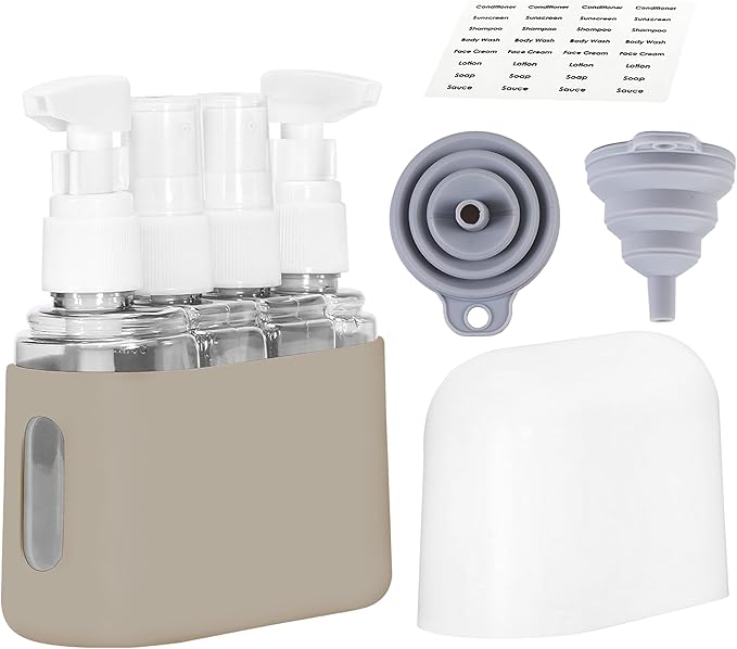 Bpluma Travel Bottles, Leak Proof Containers For Toiletries TSA Approved Airplane Accessories Kits For Liquid With Labels