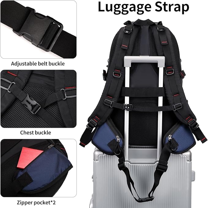 Nerlion 40L Hiking Backpack Travel Backpack for Men Women Camping Waterproof Outdoor Hiking Daypack Lightweight Backpack (Blue)