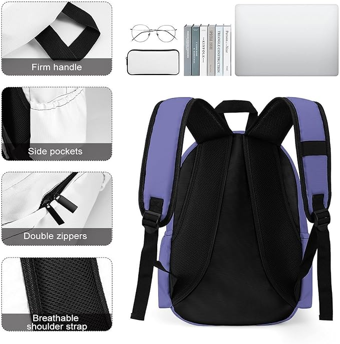 Very Peri Backpack Adult Travel Daybag for Women Men College Backpack for Vacation Hiking Camping Bag