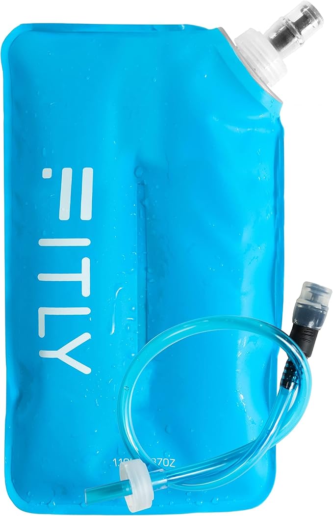 FITLY Soft Flask - Shrink As You Drink Soft Water Bottle for Hydration Pack - Folding Water Bottle Ideal for Running, Hiking, Cycling, Climbing & Rigorous Activity